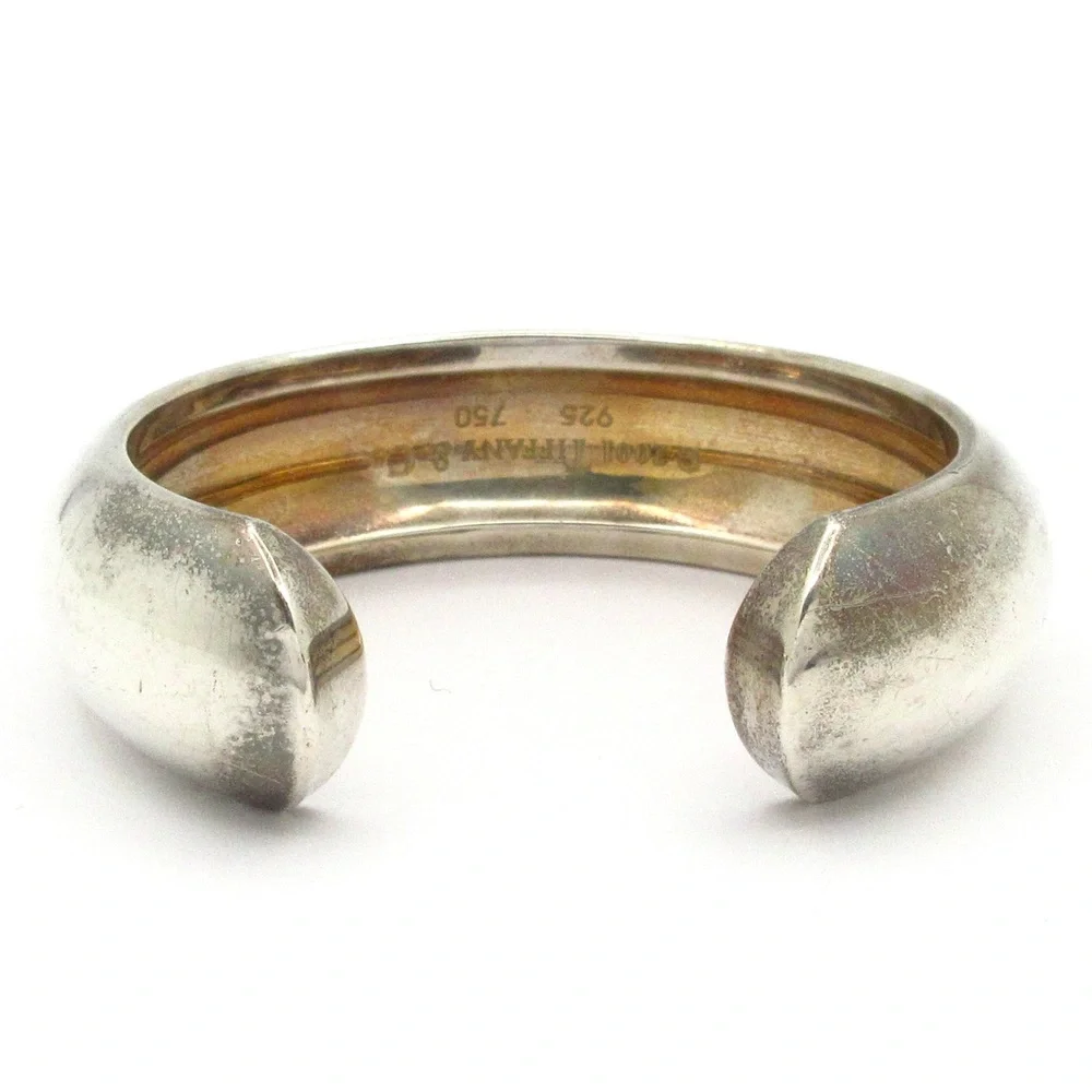 Tiffany & Co. Bangle Silver 18K Yellow Gold Multi Color Stone